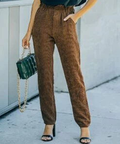 Outlet 👏 UDEAR Brown Textured Back-Pocket Pants - 👩 Women 🧨