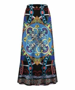 Outlet 🎁 UDEAR Black & Blue Abstract Maxi 👗 Skirt - Plus 🥰