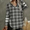 Discount 👏 UDEAR Black & White Plaid V-Neck Hoodie - Plus 🧨