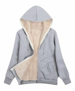 Wholesale ✨ UDEAR Light Gray Zip-Up Hoodie - 👩 Women ✔️