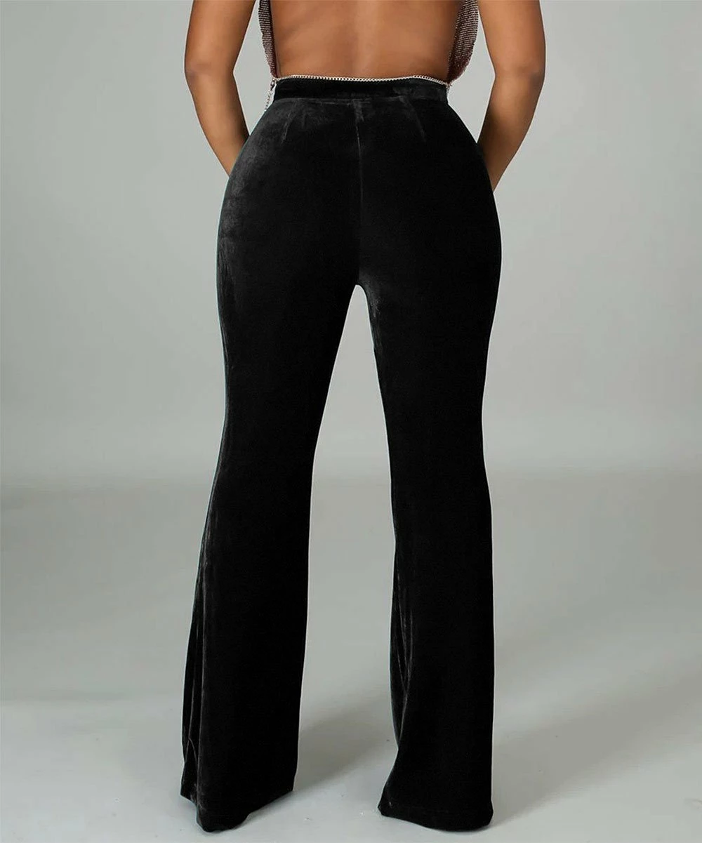 Best Sale โ UDEAR Black Velvet Wide-Leg Pants - ๐ฉ Women & Plus ๐งจ - Image 2
