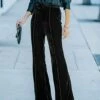 Best Sale ⌛ UDEAR Black Velvet Wide-Leg Pants - 👩 Women & Plus 🧨