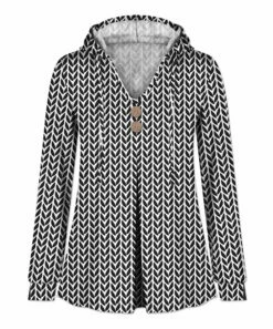 Wholesale 👏 UDEAR White & Black Abstract Front-Slit Hoodie - 👩 Women & Plus 💯