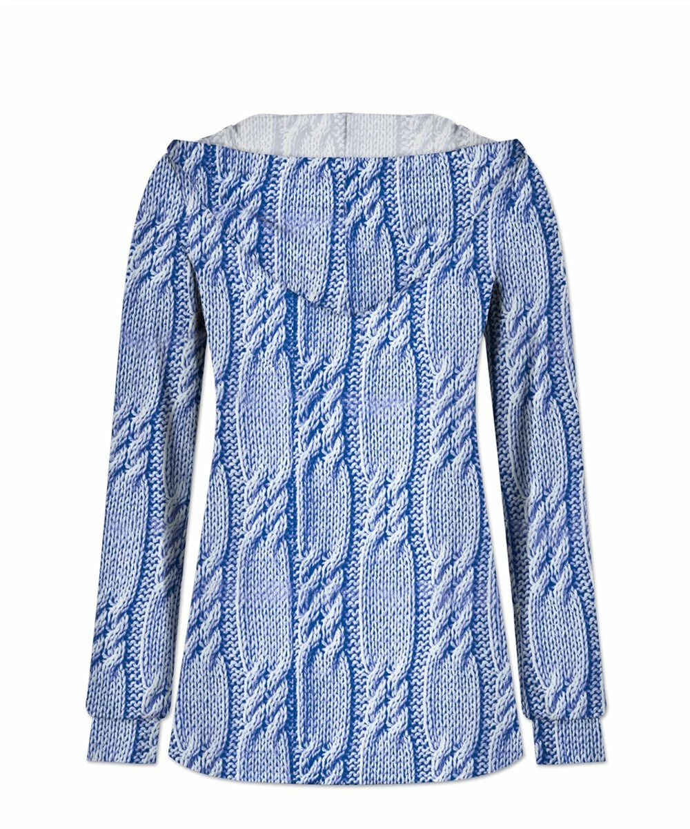 Best Pirce ๐ UDEAR Blue Abstract Hooded Button-Up Cardigan - ๐ฉ Women ๐ - Image 2