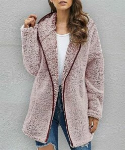 Best Pirce 🥰 UDEAR Pink & Purple Hooded Teddy 🧥 Coat - 👩 Women 😍