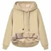 New 🌟 UDEAR Khaki Drawstring Hi-Low Hoodie - 👩 Women 👏