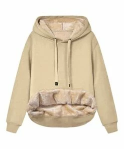 New 🌟 UDEAR Khaki Drawstring Hi-Low Hoodie - 👩 Women 👏