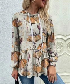 Best Pirce ❤️ UDEAR Purple & Orange Pumpkin Peplum Hoodie - Plus 🔔