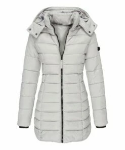 Wholesale 🤩 UDEAR Gray Hooded Puffer 🧥 Coat - 👩 Women 🎁