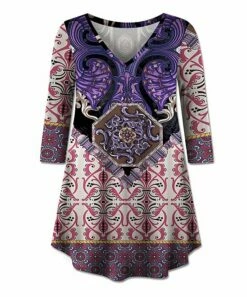 Wholesale ⌛ UDEAR Purple & Black Abstract V-Neck Tunic - Plus 👏