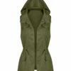 Flash Sale 😍 UDEAR Green Drawstring-Waist Hooded Vest - 👩 Women ❤️