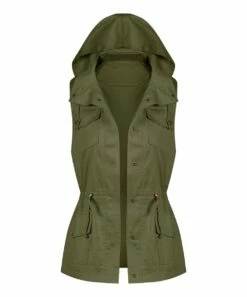 Flash Sale 😍 UDEAR Green Drawstring-Waist Hooded Vest - 👩 Women ❤️