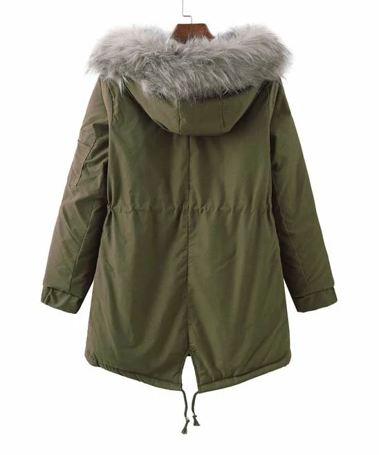 Cheapest ๐ UDEAR Army Green & Gray Drawstring Hooded Parka - Plus ๐ - Image 2
