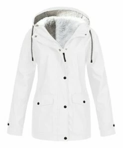 Wholesale 🤩 UDEAR White Fleece-Lined Raincoat - 👩 Women & Plus 🥰