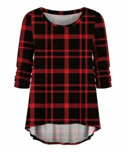 Top 10 🌟 UDEAR Black & Red Plaid Hi-Low Top - Plus 💯