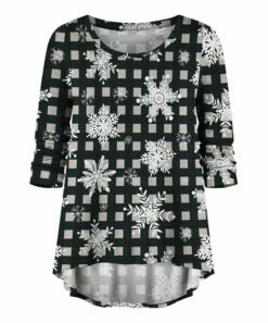 Deals 🧨 UDEAR Cream & Black Plaid Hi-Low Top - 👩 Women 😀