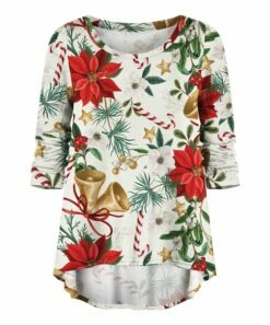 Outlet ✨ UDEAR Green & Red Floral Hi-Low Top - 👩 Women ⭐