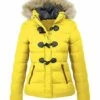 Best Sale 🥰 UDEAR Yellow & Black Faux Fur-Trim Parka - Plus 🛒