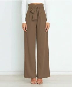 Brand new 🌟 UDEAR Khaki Wide-Leg Paper Bag Pants - 👩 Women 👍