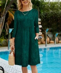 Buy ๐คฉ UDEAR Green Velvet Pocket A-Line ๐ Dress - Plus ๐