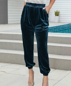 Best Pirce 🔥 UDEAR Navy Velvet Joggers - 👩 Women & Plus 💯