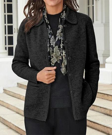 Buy ๐ UDEAR Black Pocket Button-Up Collared Jacket - Plus ๐คฉ