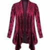 Cheap 🤩 UDEAR Burgundy Open Cardigan - 👩 Women 🧨