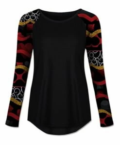 Discount 🧨 UDEAR Black Abstract Raglan Top - Plus 🎁