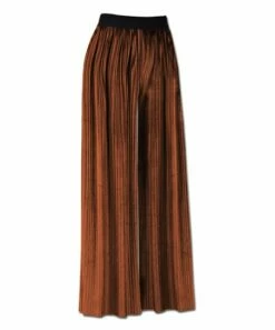 Promo 🎁 UDEAR Brown Pleated Velvet Palazzo Pants - 👩 Women 👏