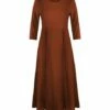 Outlet ❤️ UDEAR Rust Red Three-Quarter Sleeve 👗 Dress - 👩 Women 🤩