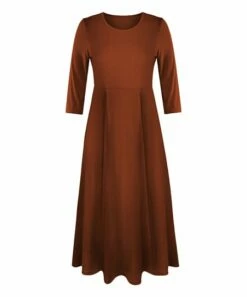 Outlet ❤️ UDEAR Rust Red Three-Quarter Sleeve 👗 Dress - 👩 Women 🤩