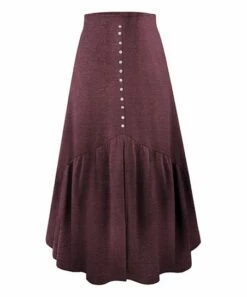 Best deal ⌛ UDEAR Heather Red Button-Accent Front-Slit Maxi 👗 Skirt - Plus 🎁