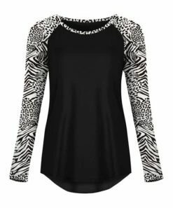 Best deal 🔥 UDEAR Black & White Leopard Raglan Tee - Plus 🧨