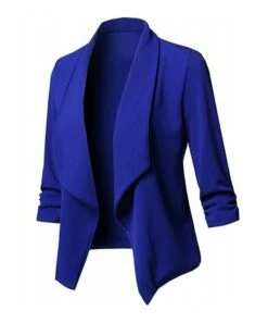 Buy 🔔 UDEAR Blue Three-Quarter Sleeve Blazer - Plus 😍