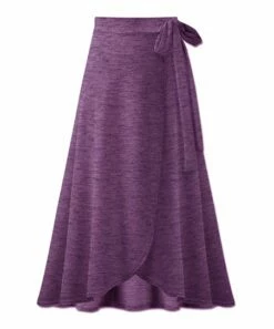 Best reviews of 🤩 UDEAR Heather Purple Faux Wrap Maxi 👗 Skirt - 👩 Women 🤩