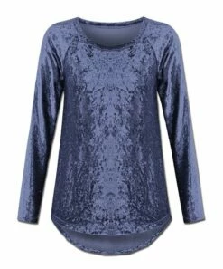 Wholesale 💯 UDEAR Blue Velvet Hi-Low Top - Plus ✔️