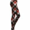 Cheapest ⌛ UDEAR Red & White Plaid Leggings - 👩 Women ✨