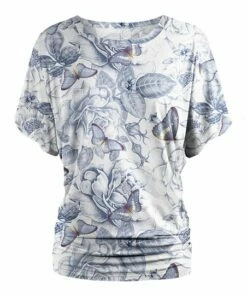 Cheapest ⭐ UDEAR White & Blue Floral Butterfly Dolman Top - 👩 Women 😉