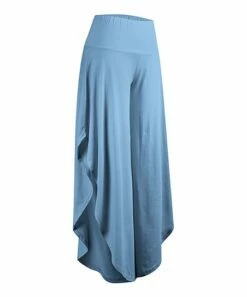 Deals ⌛ UDEAR Light Blue Side-Slit Palazzo Pants - 👩 Women ⭐