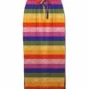 Budget ⌛ UDEAR Yellow & Pink Stripe Side-Split Drawstring-Waist 👗 Skirt - 👩 Women ❤️