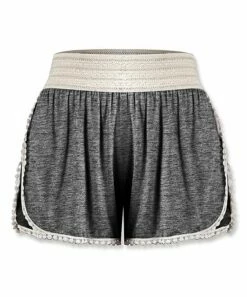 Buy 🔥 UDEAR Heather Dark Gray Crochet-Trim Shorts - Plus 👏