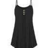 Brand new 🔔 UDEAR Black Button-Accent Sleeveless Tunic - 👩 Women & Plus 🌟
