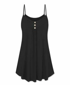 Brand new 🔔 UDEAR Black Button-Accent Sleeveless Tunic - 👩 Women & Plus 🌟