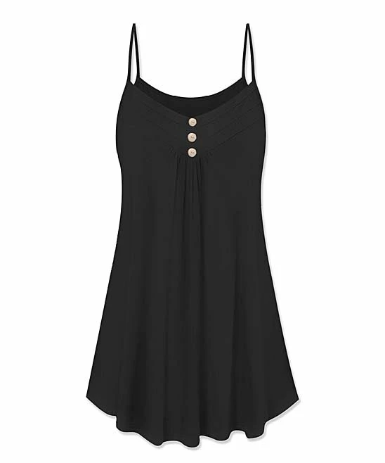 Brand new ๐ UDEAR Black Button-Accent Sleeveless Tunic - ๐ฉ Women & Plus ๐