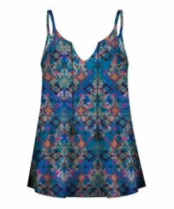 Flash Sale 👍 UDEAR Blue & Pink Geometric Tassel-Tie Tank - 👩 Women 🔔