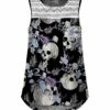 Wholesale 💯 UDEAR Black & Blue Leaf Skull Lace-Yoke Sleeveless Top - Plus 🔔