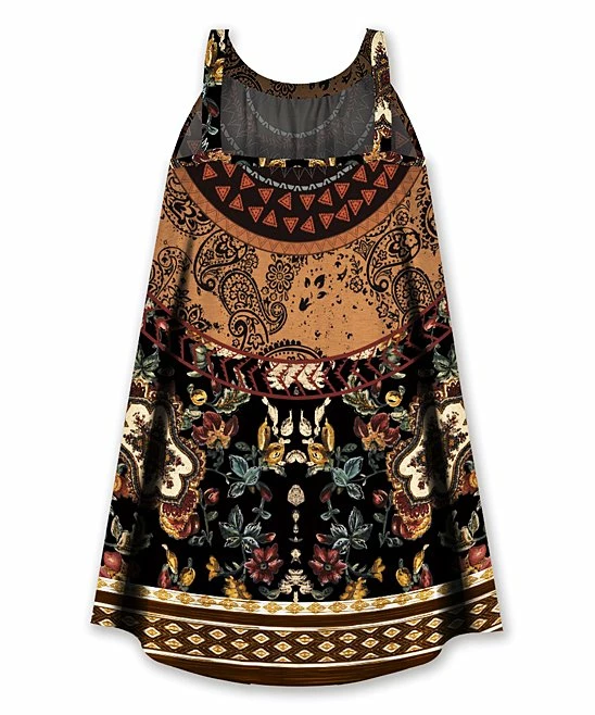 Budget ๐ UDEAR Brown Tapestry Relaxed Swing Tank - ๐ฉ Women & Plus ๐ - Image 2