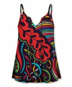 Best reviews of ❤️ UDEAR Red & Green Abstract Tassel-Tie Tank - Plus 😀