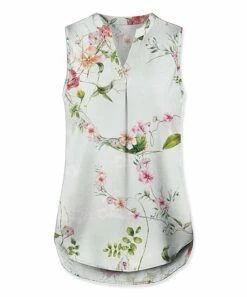 Buy 🔥 UDEAR Mint & White Floral Sleeveless Notch Neck Top - Plus 🥰