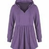 Best Pirce 💯 UDEAR Purple Empire-Waist V-Neck Hooded Tunic - 👩 Women 🥰